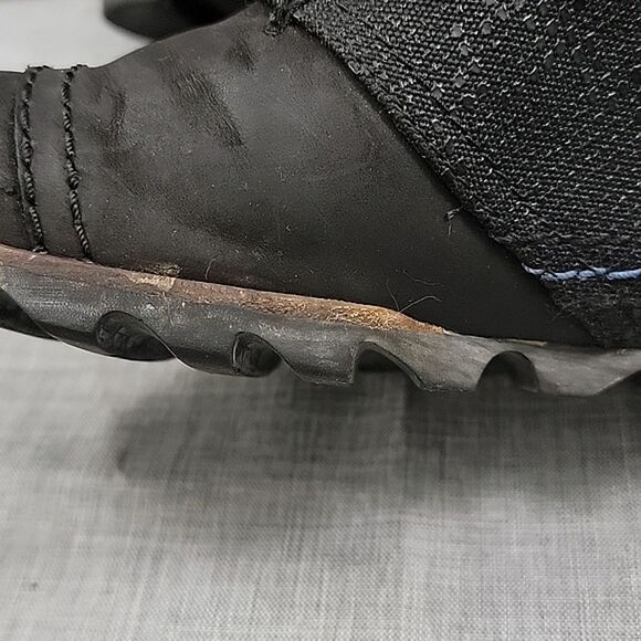 Sorel 1964 Premium Wedge Women's Black Leather Snake Print Lace-Up Bootie SZ 7 - Picture 9 of 10